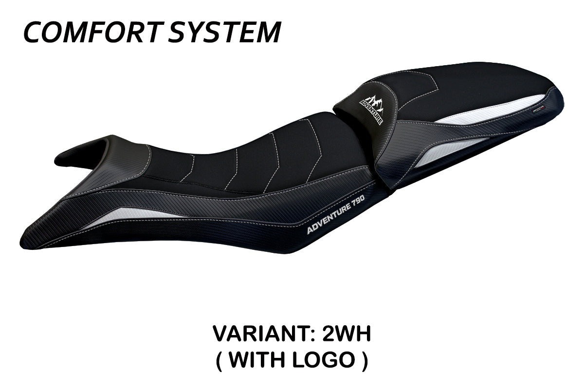 KTM 790 Adventure S 2019-2020 Seat Cover Tappezzeria Italia TPZ Comfort in White and Black