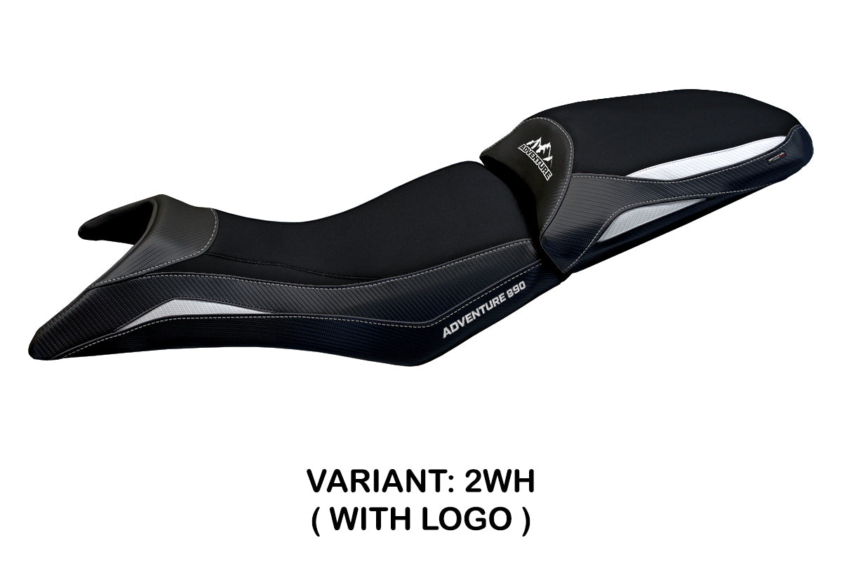 KTM 890 Adventure 2021-2025 Seat Cover Tappezzeria Italia TPZ in White and Black