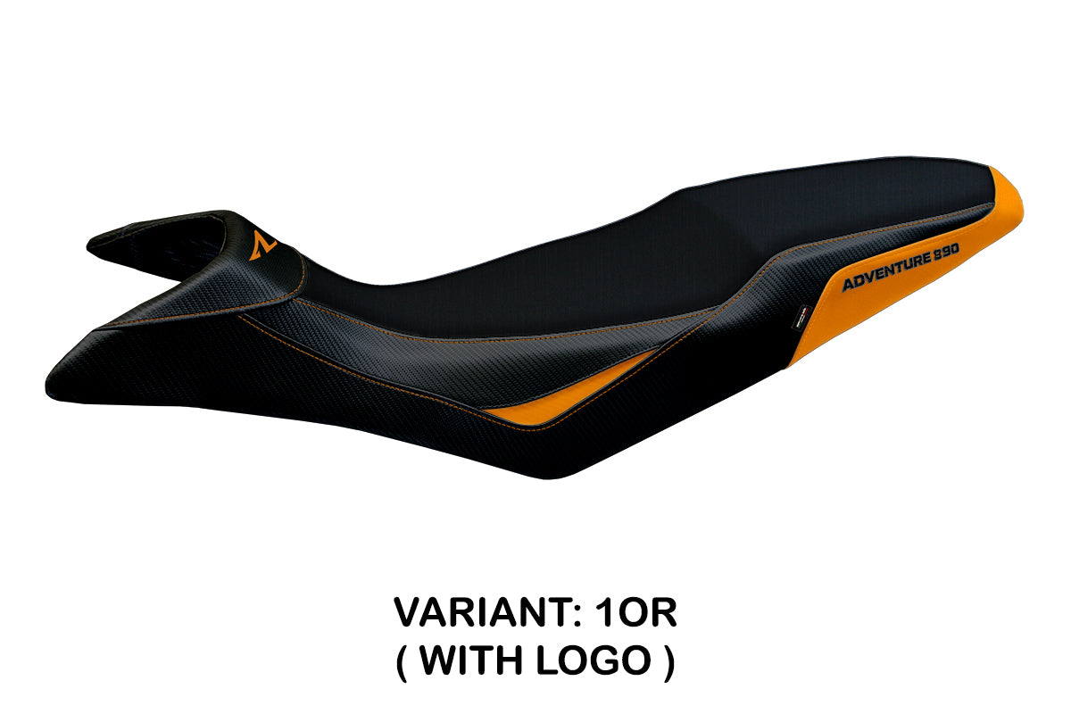 Funda de asiento Tappezzeria Italia TPZ para KTM 890 Adventure R 2021-2025 en naranja y negro