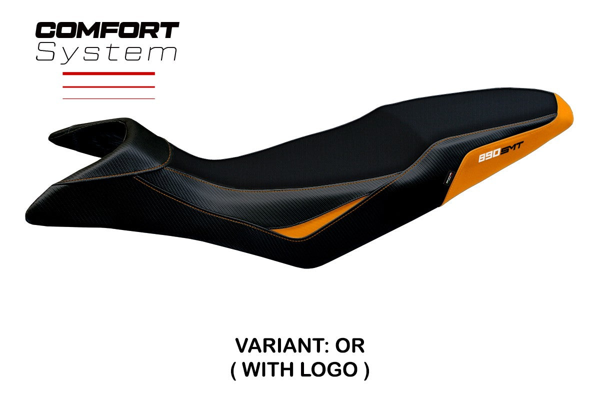 KTM 890 SMT 2023-2026 Seat Cover TPZ Italia Comfort Orange Black