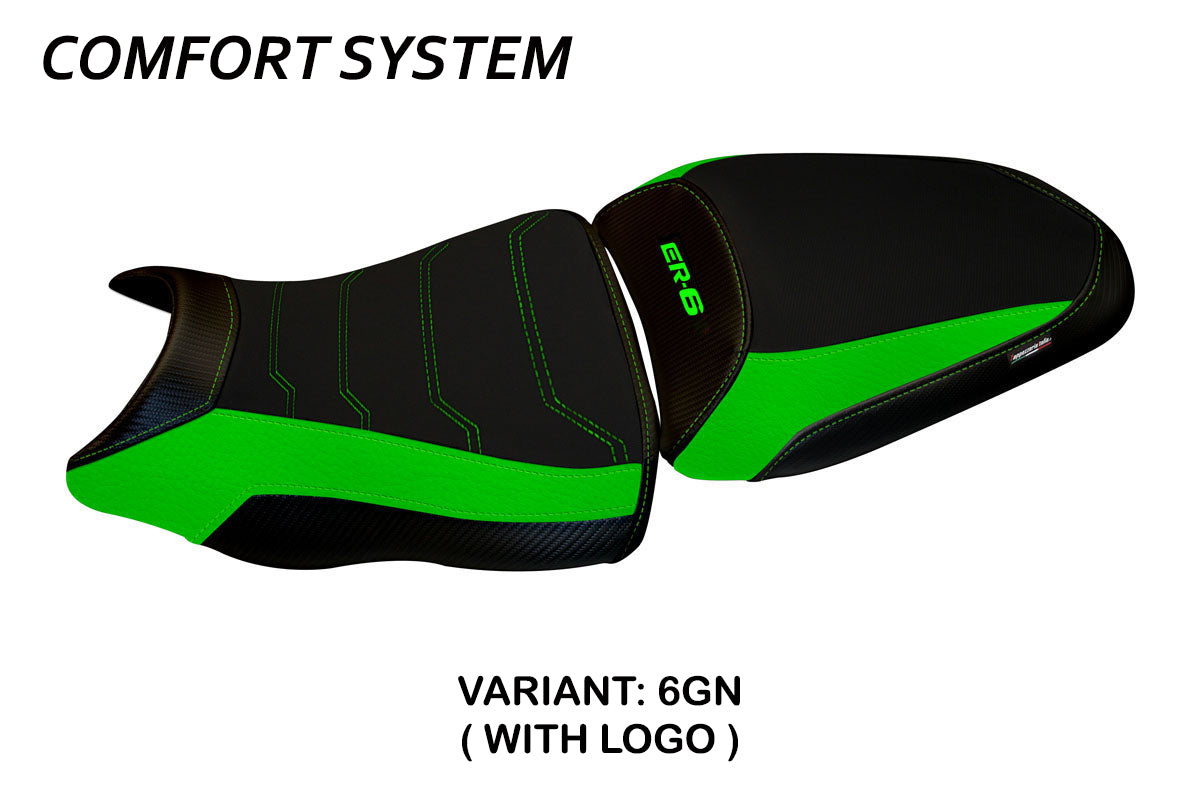 Funda para asiento Kawasaki ER-6N ER-6F 2012-2016 Tappezzeria Italia TPZ Comfort en verde