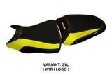 Funda de asiento Kawasaki ER-6N ER-6F 2012-2016 Tappezzeria Italia TPZ en amarillo y negro