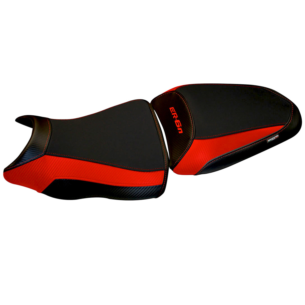 Funda de asiento Kawasaki ER-6N ER-6F 2012-2016 Tappezzeria Italia TPZ en rojo y negro