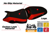 Funda de asiento Kawasaki ER-6N ER-6F 2012-2016 Tappezzeria Italia TPZ en rojo y negro