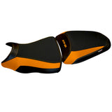 Funda de asiento Kawasaki ER-6N ER-6F 2012-2016 Tappezzeria Italia TPZ en naranja y negro
