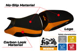 Funda de asiento Kawasaki ER-6N ER-6F 2012-2016 Tappezzeria Italia TPZ en naranja y negro