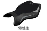 Funda de asiento Kawasaki Ninja H2 H2R 2015-2025 Tappezzeria Italia TPZ en plata y negro