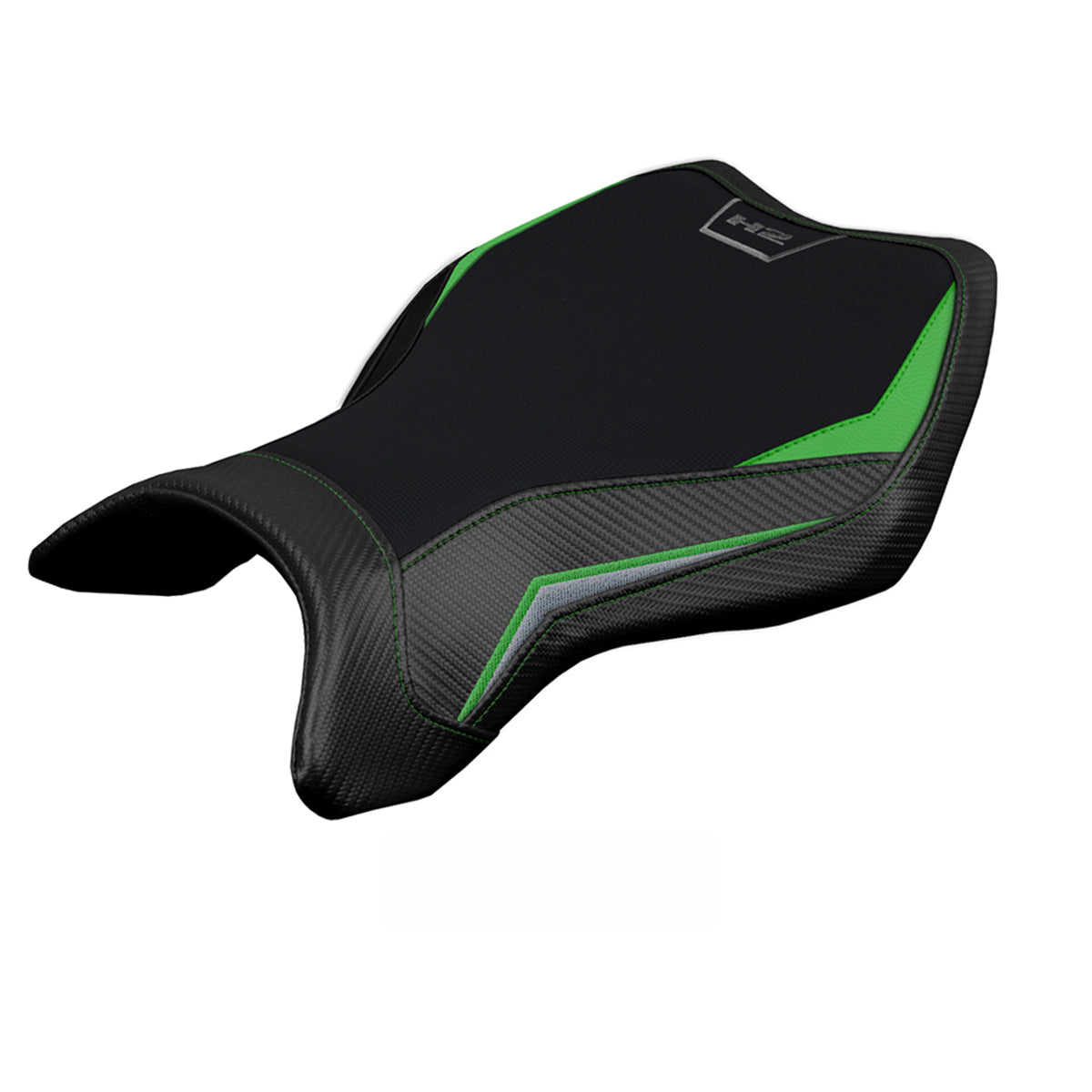 Kawasaki Ninja H2 H2R 2015-2025 Seat Cover Tappezzeria Italia TPZ Green in Silver