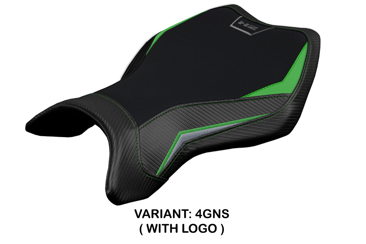 Kawasaki Ninja H2 H2R 2015-2025 Seat Cover Tappezzeria Italia TPZ Green in Silver