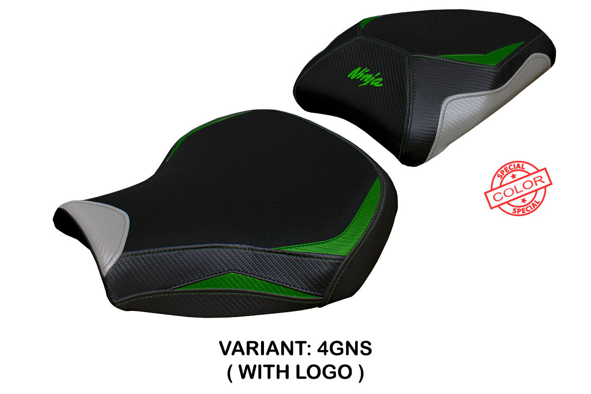 Kawasaki Ninja H2 1000SX 2018-2025 Seat Cover Tappezzeria Italia TPZ in Green and Silver