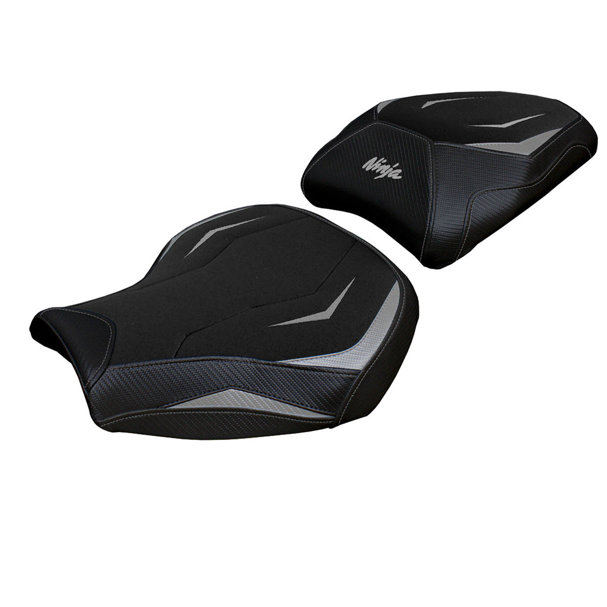 Funda de asiento Kawasaki Ninja H2 1000SX 2018-2025 Tappezzeria Italia TPZ Ultragrip en plata