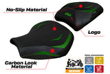 Funda de asiento Kawasaki Ninja H2 1000SX 2018-2025 Tappezzeria Italia TPZ Ultragrip en verde