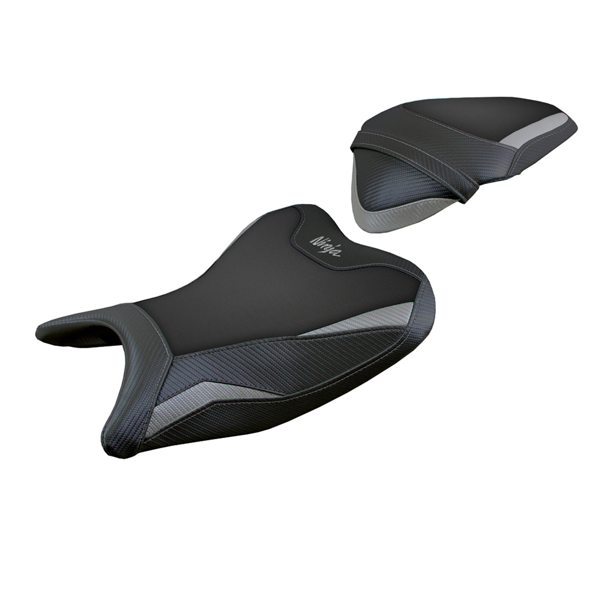 Funda de asiento Kawasaki Ninja 250 2018-2019 Tappezzeria Italia TPZ en gris y negro