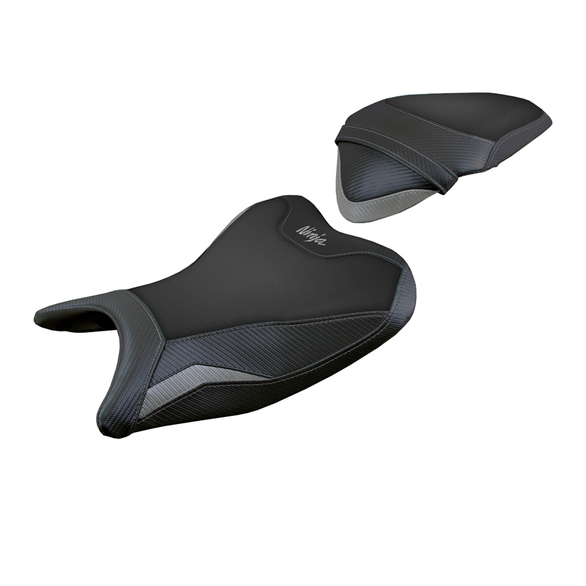 Funda de asiento Kawasaki Ninja 250 2018-2019 Tappezzeria Italia TPZ Comfort en gris y negro