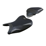 Funda de asiento Kawasaki Ninja 250 2018-2019 Tappezzeria Italia TPZ Ultragrip en gris y negro