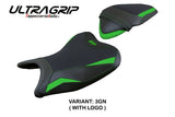Funda de asiento Kawasaki Ninja 250 2018-2019 Tappezzeria Italia TPZ Ultragrip en verde y negro