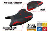 Funda de asiento Kawasaki Ninja 250 2018-2019 Tappezzeria Italia TPZ Ultragrip en rojo y negro