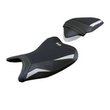 Funda de asiento Kawasaki Ninja 250 2018-2019 Tappezzeria Italia TPZ Ultragrip en blanco y negro