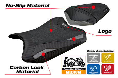 Kawasaki Ninja 300 2013-2015 2016 2017 Seat Cover Tappezzeria Ultragrip Grey
