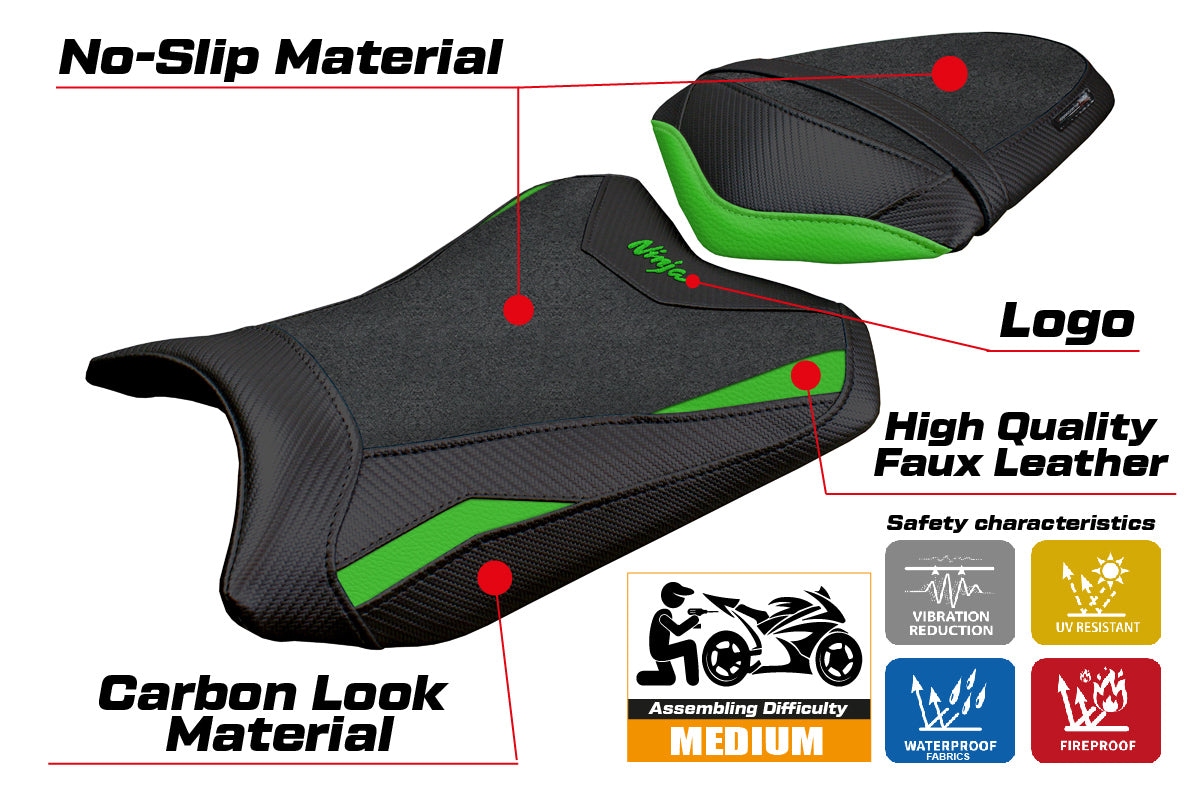 Kawasaki Ninja 300 2013-2015 2016 2017 Seat Cover Tappezzeria Ultragrip Green