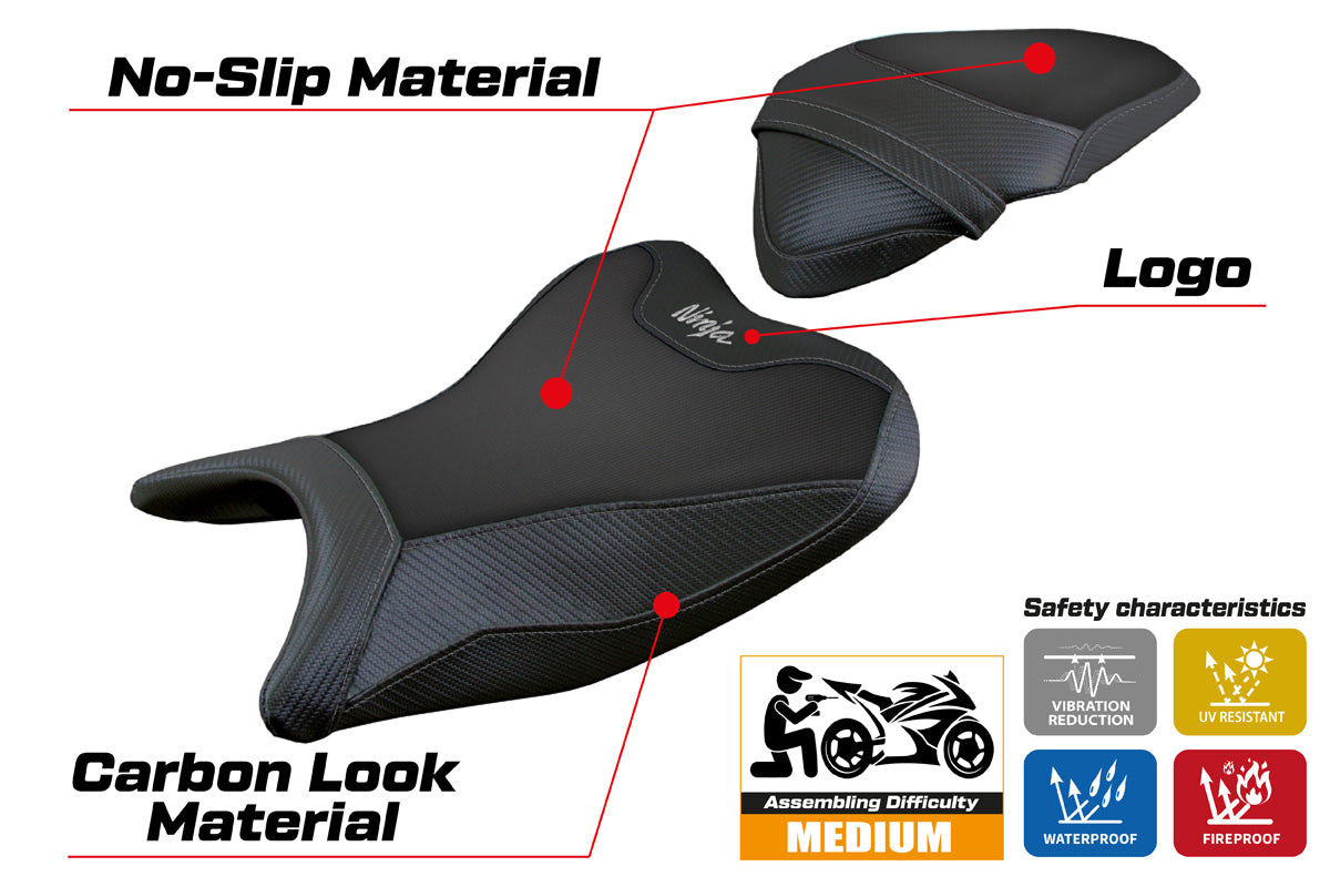 Kawasaki Ninja 400 2018-2023 Seat Cover Tappezzeria Italia TPZ in Black