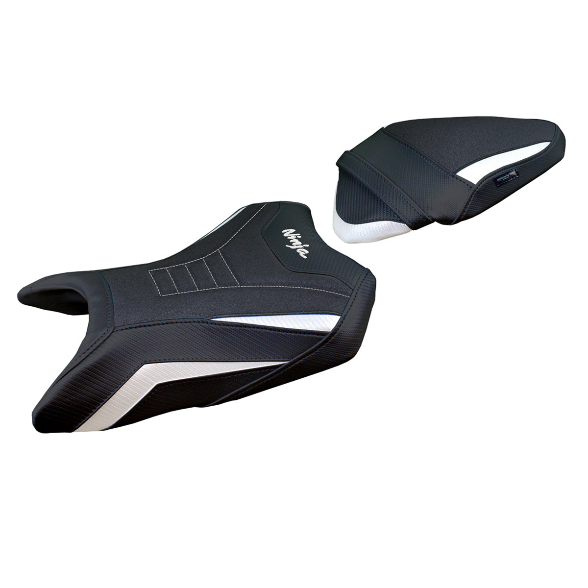Kawasaki Ninja 500 2024-2025 Seat Cover Tappezzeria Italia TPZ Ultragrip in White and Black