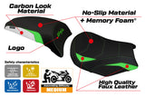 Kawasaki Ninja 650 Z650 2017-2025 Seat Cover Tappezzeria Italia TPZ Comfort in Green and White