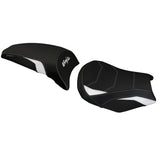 Funda de asiento Kawasaki Ninja 650 Z650 2017-2025 Tappezzeria Italia TPZ Comfort en blanco y negro