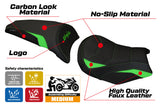 Funda de asiento Kawasaki Ninja 650 Z650 2017-2025 Tappezzeria Italia TPZ Ultragrip en verde