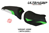 Kawasaki Ninja 650 Z650 2017-2025 Seat Cover Tappezzeria Italia TPZ Ultragrip in Green and White
