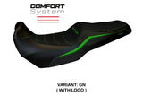 Funda de asiento Kawasaki Versys 1100 2025 Tappezzeria Italia TPZ Comfort Verde Negro