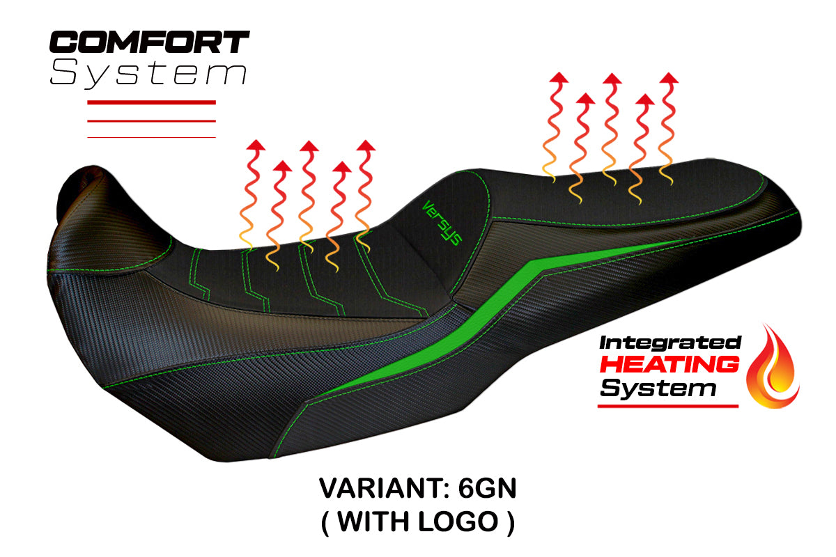 Kawasaki Versys 1000 2019-2024 Seat Cover Tappezzeria Italia TPZ Comfort Heated in Green