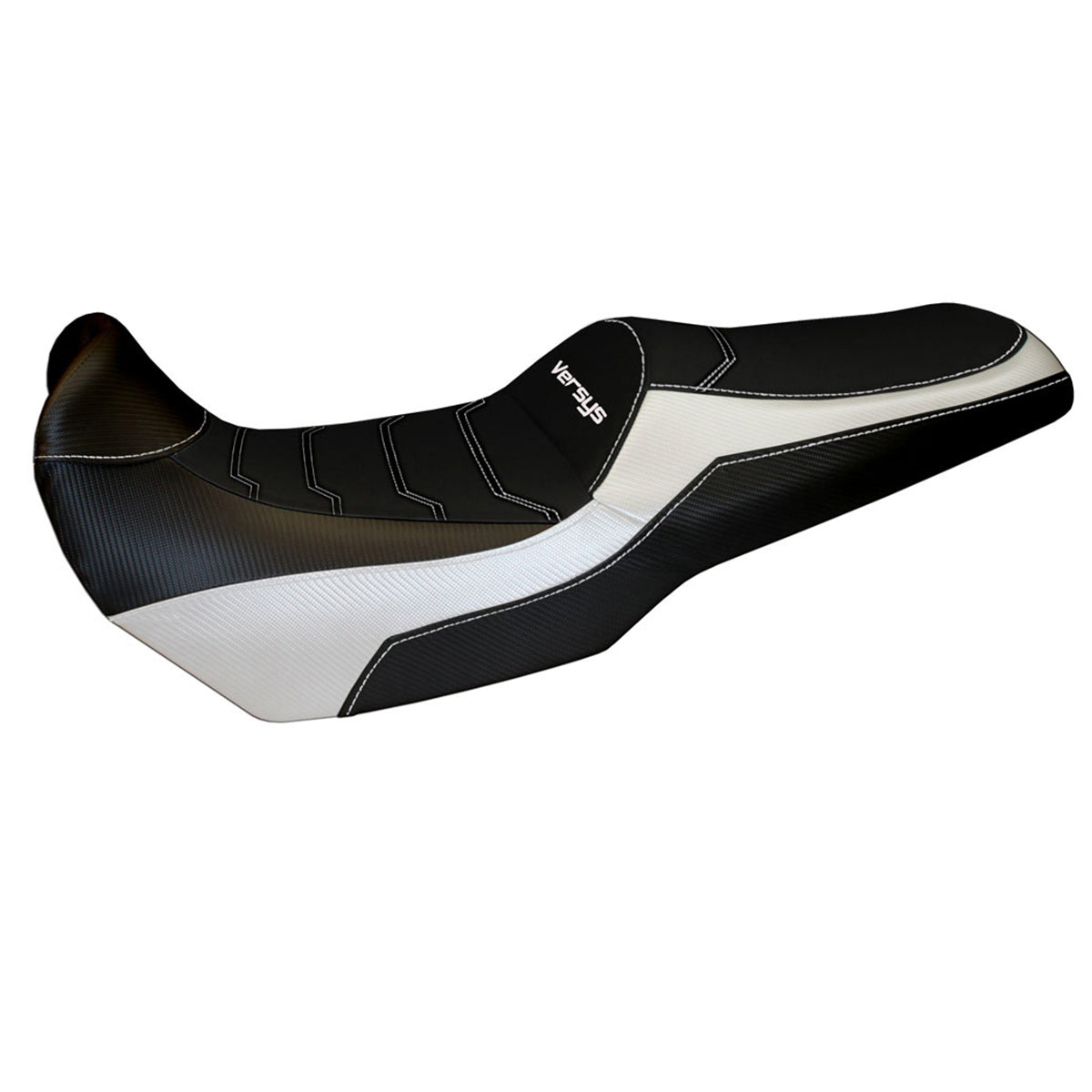 Funda de asiento Kawasaki Versys 1000 2011-2018 Tappezzeria Italia TPZ Comfort en blanco y negro