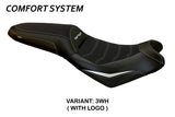 Funda de asiento Kawasaki Versys 650 2007-2025 Tappezzeria Italia TPZ Comfort en blanco y negro