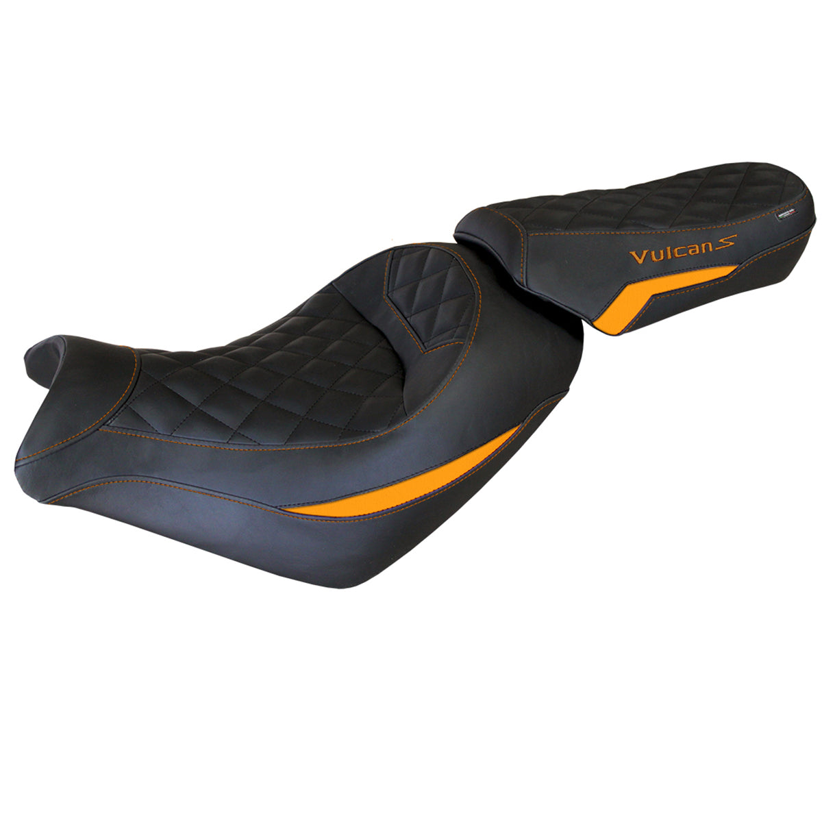 Kawasaki Vulcan 650 S 2014-2025 Seat Cover Tappezzeria Italia TPZ in Orange and Black