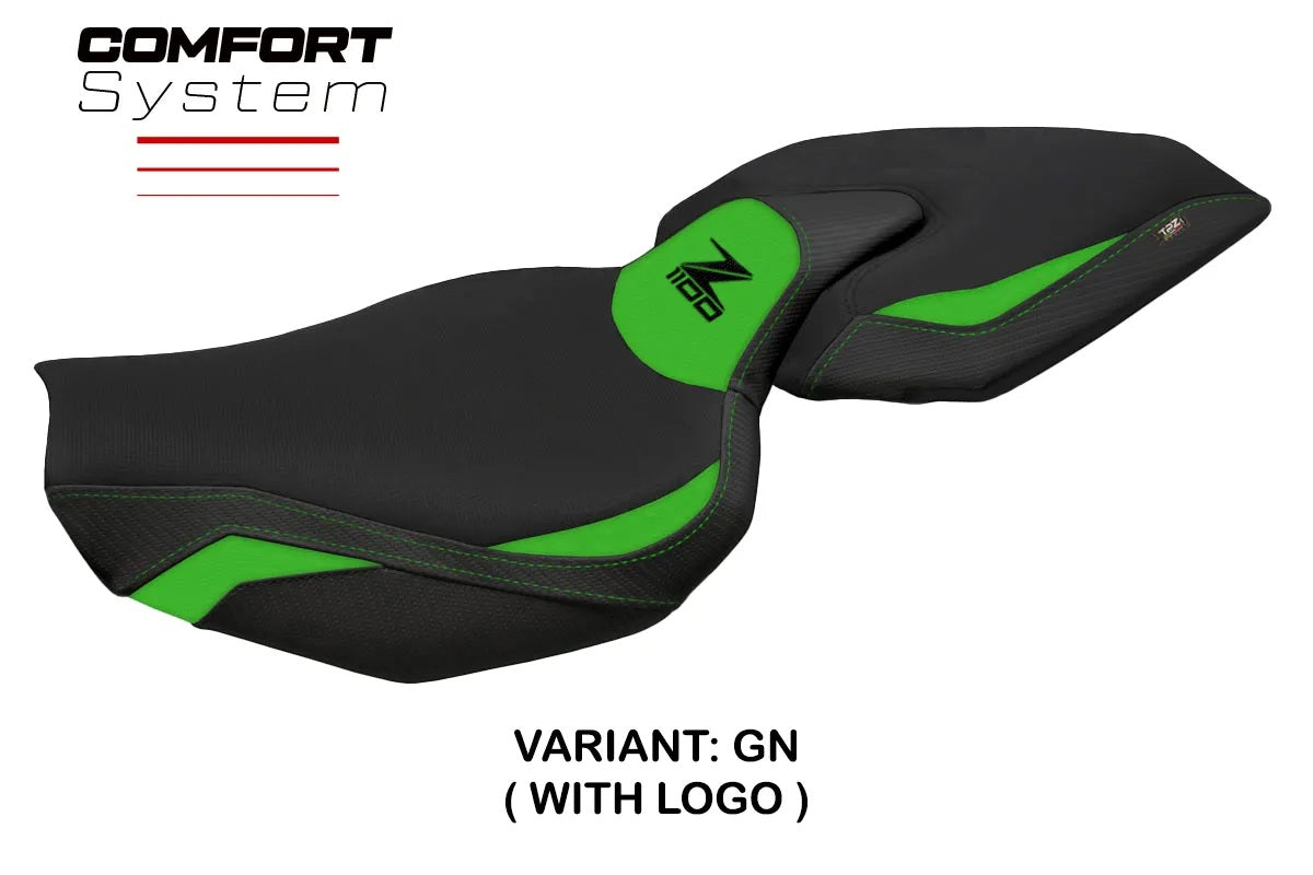 Kawasaki Z1100 2026 Seat Cover TPZ Italia Comfort Green Black