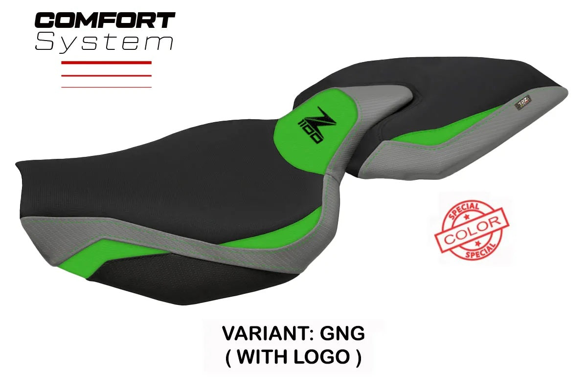 Kawasaki Z1100 2026 Seat Cover TPZ Italia Comfort Green Grey Black