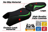 Funda de asiento Kawasaki Ninja 1000 / 1000 SX 2020-2024 Tappezzeria Italia TPZ en verde y negro