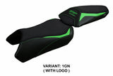 Funda de asiento Kawasaki Ninja 1000 / 1000 SX 2020-2024 Tappezzeria Italia TPZ en verde y negro