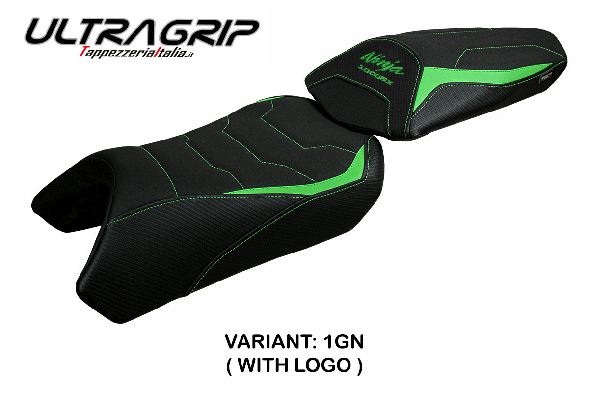 Funda de asiento Kawasaki Ninja 1000 / 1000 SX 2020-2024 Tappezzeria Italia TPZ Ultragrip en verde