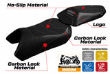 Funda de asiento Kawasaki Ninja 1000 / 1000 SX 2020-2024 Tappezzeria Italia TPZ Ultragrip en gris