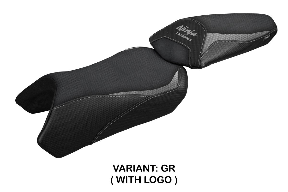 Funda de asiento Kawasaki Ninja 1100 SX 2025 Tappezzeria Italia TPZ Gris Negro