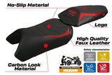 Funda de asiento Kawasaki Ninja 1100 SX 2025 Tappezzeria Italia TPZ Ultragrip Rojo Negro