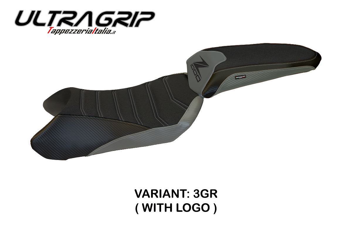Funda de asiento Kawasaki Ninja 1000 Z1000 SX 2017-2019 Tappezzeria Italia TPZ Ultragrip en gris