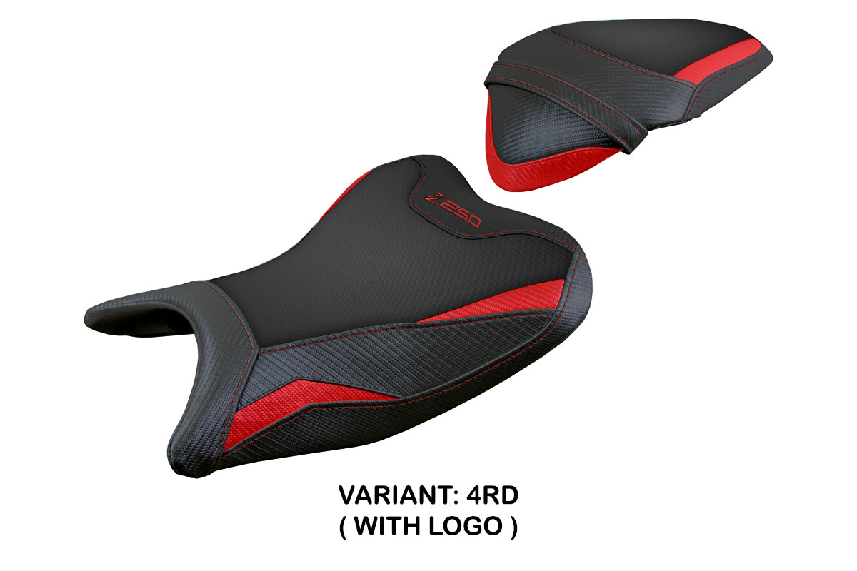 Funda de asiento Kawasaki Z250 2019 2020 Tappezzeria Italia TPZ en rojo y negro