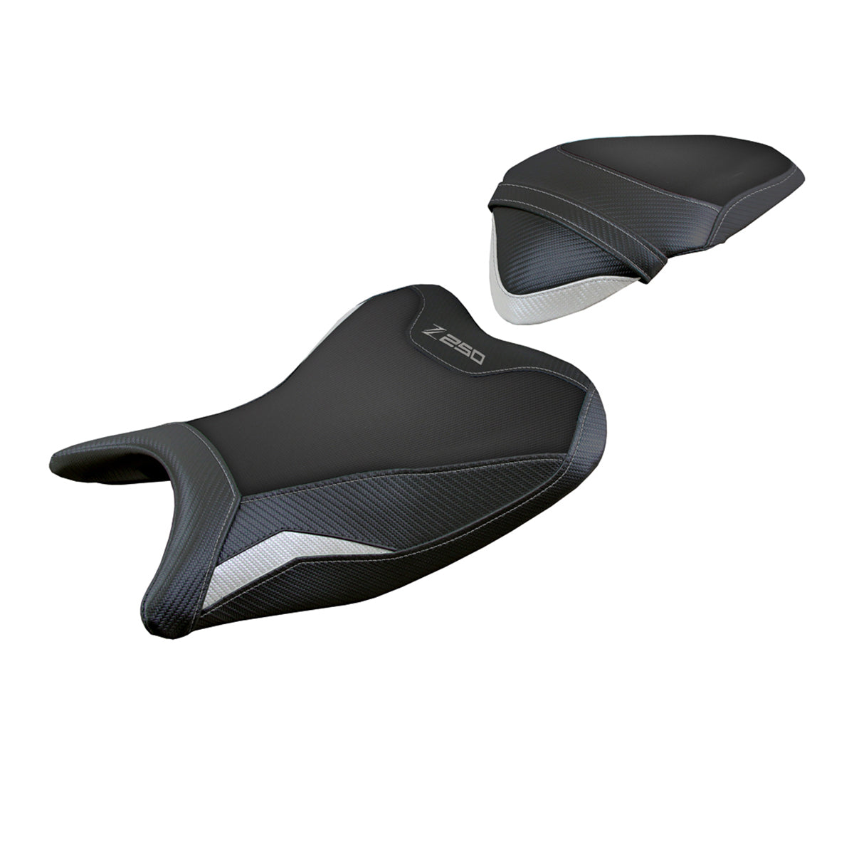 Funda de asiento Kawasaki Z250 2019-2020 Tappezzeria Italia TPZ Comfort en blanco y negro