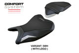 Funda de asiento Kawasaki Z250 2019-2020 Tappezzeria Italia TPZ Comfort en blanco y negro