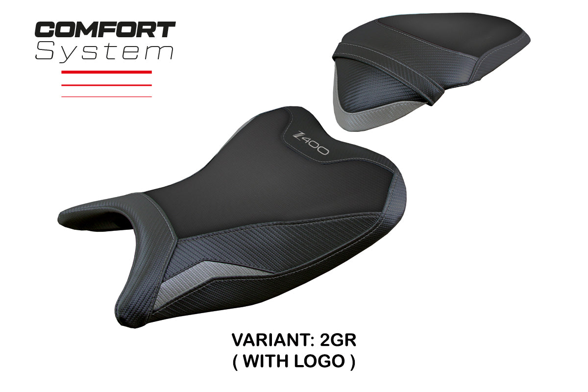 Kawasaki Z400 2018-2023 Seat Cover Tappezzeria Italia TPZ Comfort Grey Black