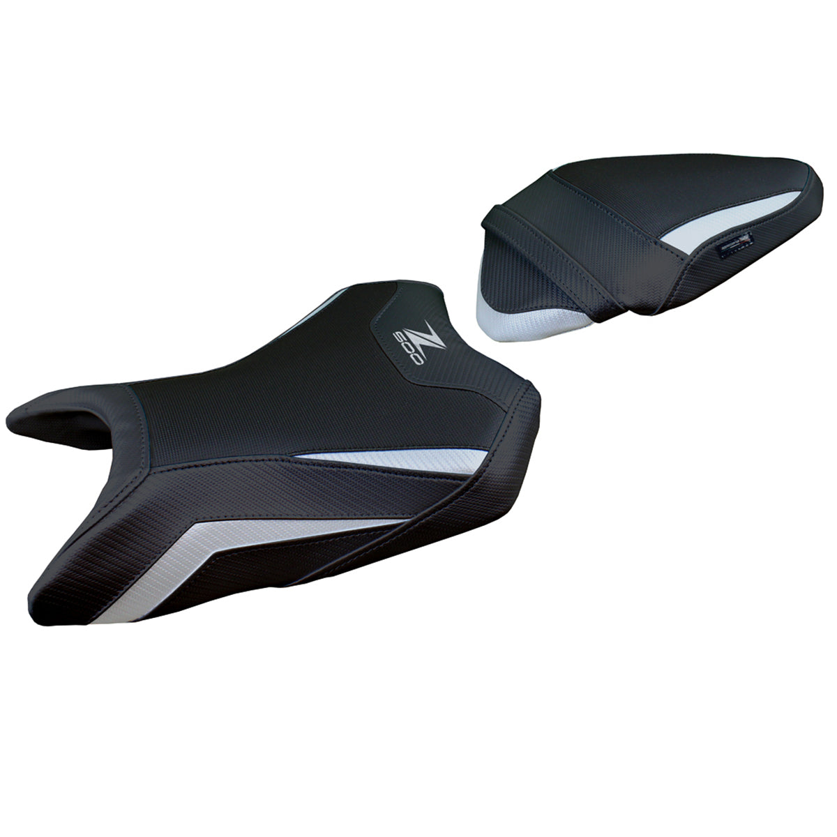 Funda de asiento Kawasaki Z500 2024-2025 Tappezzeria Italia TPZ en plata y negro