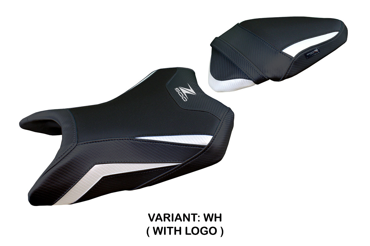 Funda de asiento Kawasaki Z500 2024-2025 Tappezzeria Italia TPZ en blanco y negro